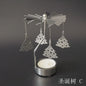 Spinning Metal Carousel Tea Light Candle Holder, Rotating Christmas Candelabra for Home Decor (3.15 x 5.12 in / 8 x 13 cm)