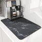 VIKAMA Coffee Machine Mat Rubber Backing Water-Absorbent Dish Drying Pad Kitchen Worktop Drainage Mat Home Decor