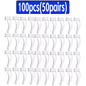 100-Pack Silicone Anti-Slip Eyeglass Ear Hooks Temple Tips – 33 x 10 mm (1.3 x 0.39 in)