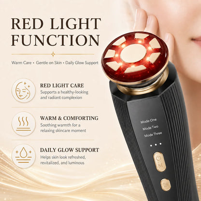 3-Mode LED Red Light Therapy Facial Massager Wand – Handheld Face & Neck Skincare Device for Home Spa