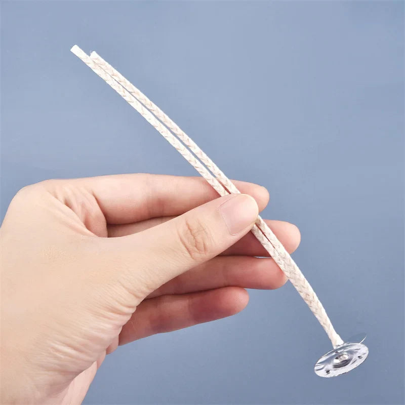 100-Pack Cotton-Core Candle Wicks 2mm Smokeless White & Brown 15cm (5.9in) & 20cm (7.9in) Candle Making Supplies