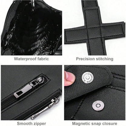 Hidden Underarm Shoulder Holster Wallet – Anti-Theft PU Leather Double Bag Strap for Men & Women, Brown or Black