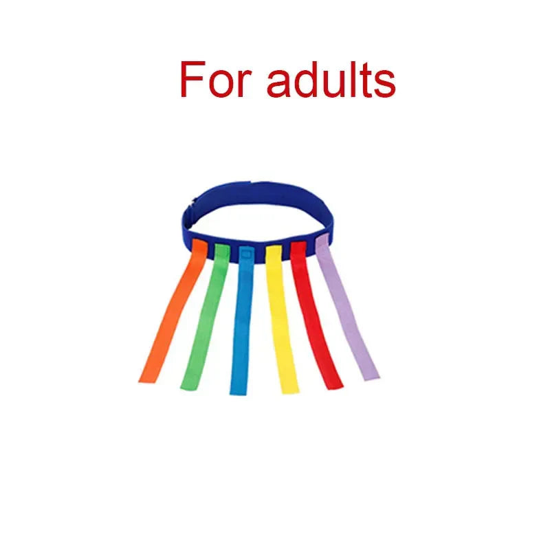 Tail Tag Game Belt Set, 1 Adjustable Waistband with 6 Tail Straps for Kids & Adults, Outdoor Party & PE Games