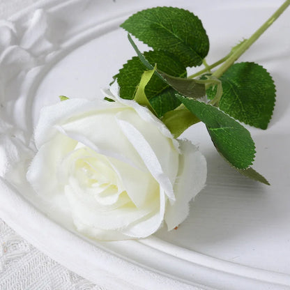 Artificial Silk Rose - Single Stem, 55 cm, 13 Colors, Realistic Foam Petals for Weddings, Home Decor & Gifting
