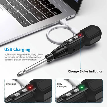 Rechargeable Cordless Electric Screwdriver Set – Portable Quick Repair Tool for Home & Electronics