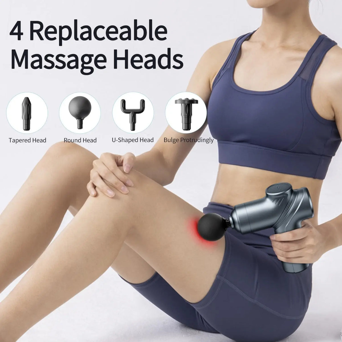 LEERCON Mini Massage Gun – Deep Tissue Percussion Massager, Silent Brushless Motor, 6 Speeds, 4 Heads, USB-C, for Women & Men
