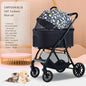 Foldable Detachable Pet Stroller for Dogs and Cats, Lightweight Small Pet Carrier Buggy