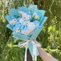 Kawaii Cat Plush Bouquet with Artificial Flowers — Cute Plush Doll Gift for Her, Valentine, Birthday, Graduation