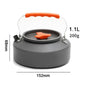 Portable Aluminum Camping Kettle (0.8–2.5L / 27–85 fl oz) — Lightweight Tea & Coffee Kettle for Hiking, Fishing, Picnic & Outdoor Cooking