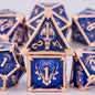 Skull and Dragon Metal Dice Set - 7-Piece Polyhedral DnD Dice for Dungeons & Dragons Tabletop RPG