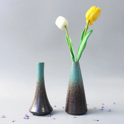 Ceramic Small Flower Bud Vase - Minimalist Japanese-Style Tabletop Home Decor