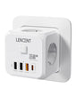 7-in-1 EU Wall Socket Extender - 3 AC Outlets, 3 USB-A & 1 USB-C with On/Off Switch