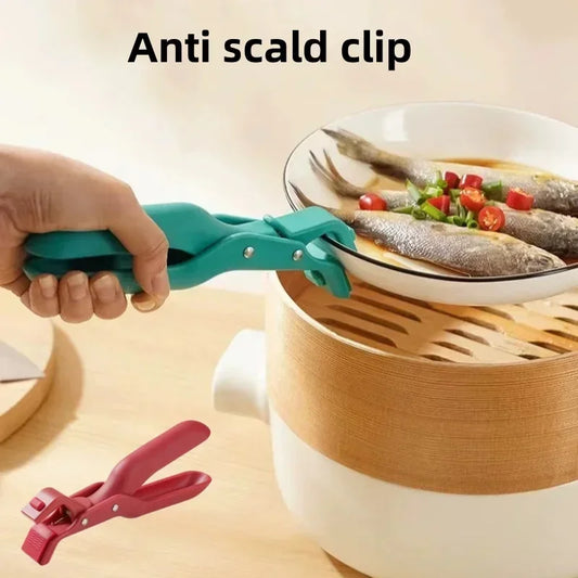 Silicone Anti-Scald Clip & Multi-Use Pot Spoon Rest — Anti-Slip Tray & Bowl Holder