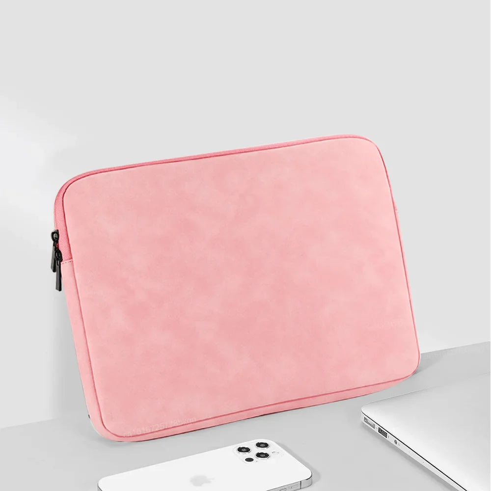PU Laptop Sleeve Bag 12–15.6 Inch — Shockproof, Foam & Fleece Lined