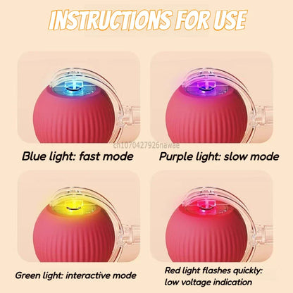 Automatic Rolling Ball Cat Toy – USB-C Rechargeable Interactive Silicone Magic Ball, Prey-Simulating Training Toy for Cats