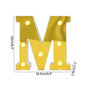 1PC 16cm Golden Numbers&English Led Letter Lights,Battery Powered Decoration Light For Festive,Proposal,Birthday,Wedding,Party