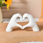 Gold Heart Hand Sculpture - Resin Love Gesture Statue for Shelf, Living Room & Bedroom