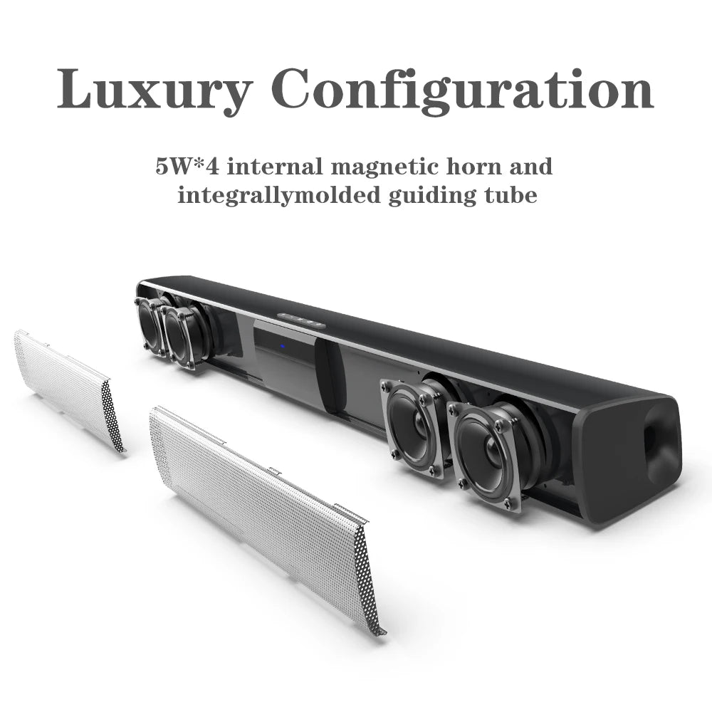 Bluetooth 5.0 Soundbar Speaker - BS-28A/BS-28B with FM Radio, TF Card & Remote