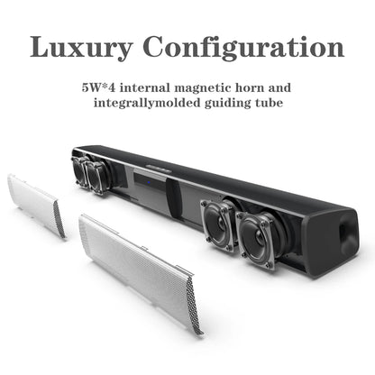 Bluetooth 5.0 Soundbar Speaker - BS-28A/BS-28B with FM Radio, TF Card & Remote