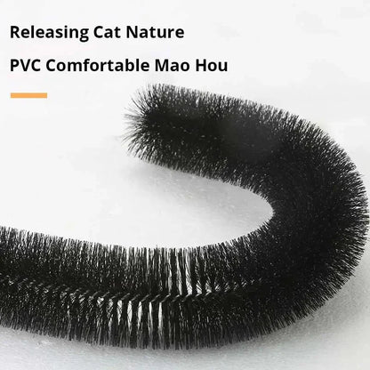 Self-Grooming Cat Arch with Massage Brush and Scratching Pad, Interactive Cat Toy