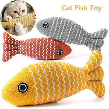 Interactive Fish Cat Toy with Catnip – Plush Kicker Pillow for Indoor Cats, 7.9 in (20 cm)