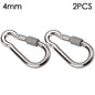 M4-M12 304 Stainless Steel Screw-Lock Quick Link Carabiner 1/2-Pack Outdoor Climbing & Camping Gear