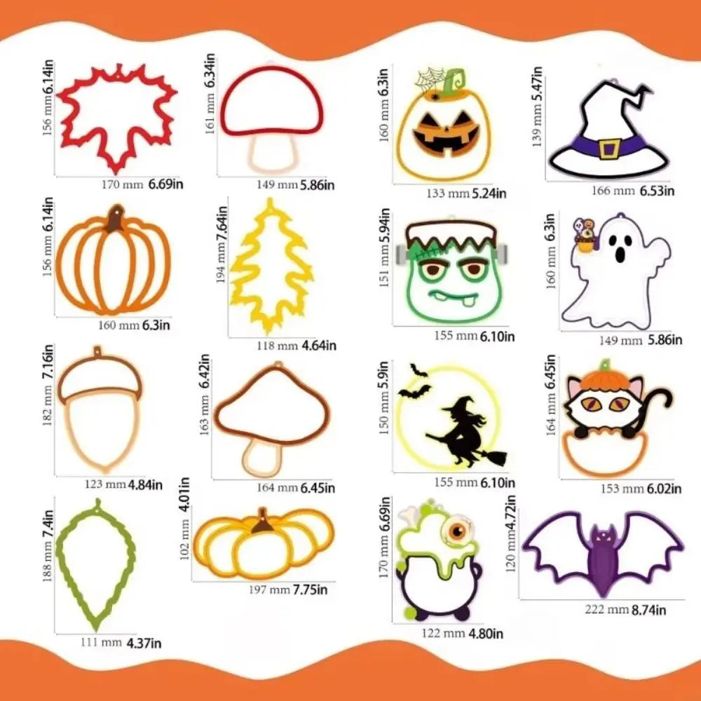Halloween Handmade Paper-Cutting DIY Decoration Set - Cute Spooky Handcrafted Paper Craft for Home, Party & Family Activity - Set 1 & Set 2