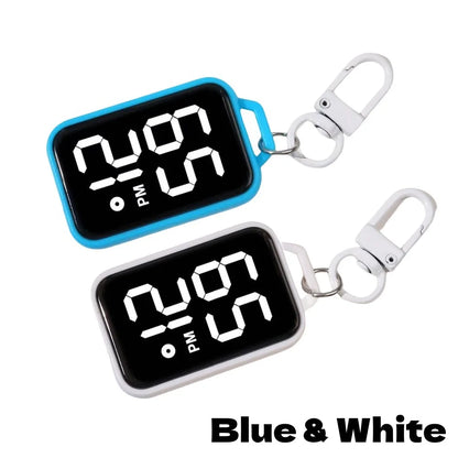 LED Keychain Digital Pocket Watch - Mini Electronic Timepiece for Backpacks & Keys