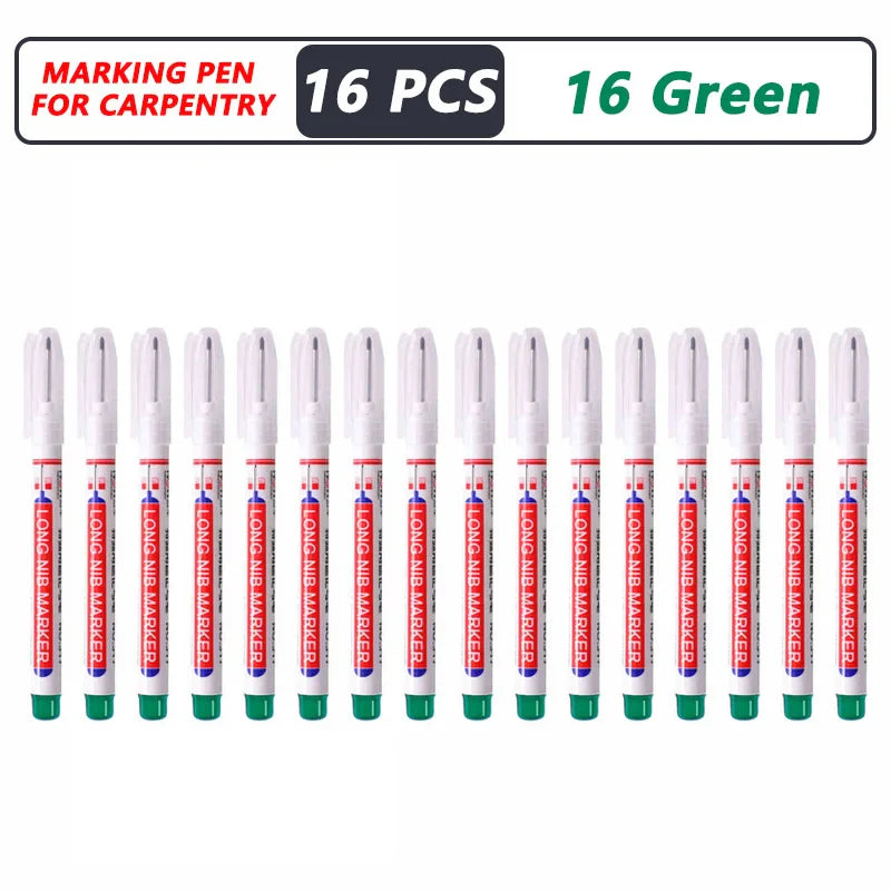20mm Deep-Reach Long Nib Marker Pen for Wood & Metal — Waterproof Carpenter Marking Pen, 13.7cm (5.4in), Multi-Pack (1–40 pcs)