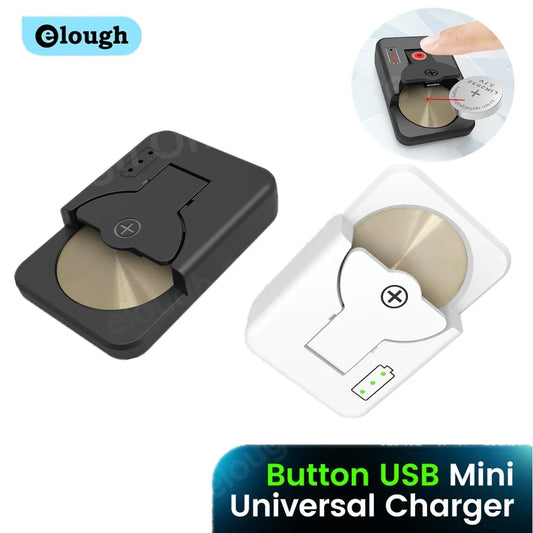 Elough Button Battery Charger For LIR1025/1220/1254/1620/1632/2016/2025/2032/2430/2450 Coin Lithium Batteries Type C Charger