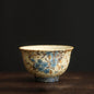 Handmade Floral Ceramic Tea Cup 45ml (1.5 fl oz) - Vintage Travel Teacup for Personal Tea & Meditation, 1-Pack