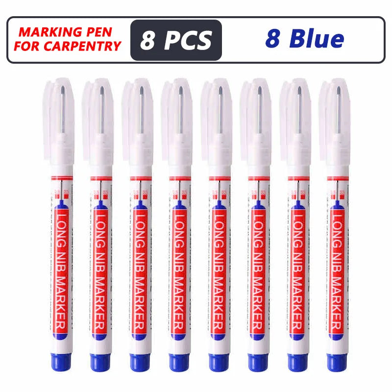 20mm Deep-Reach Long Nib Marker Pen for Wood & Metal — Waterproof Carpenter Marking Pen, 13.7cm (5.4in), Multi-Pack (1–40 pcs)