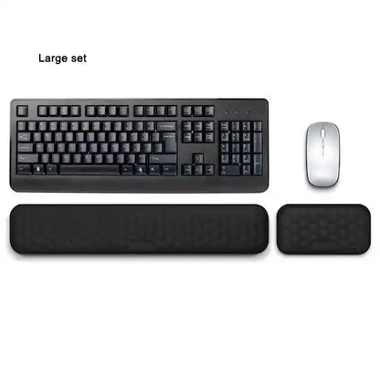 2-Piece Memory Foam Wrist Rest Set — Ergonomic Keyboard & Mouse Support with Non-Slip Base for Laptop & Desktop