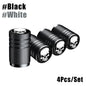 4-Pack Aluminum Tire Valve Stem Caps — Universal Dustproof Air Valve Caps for Car, Bike & Motorcycle