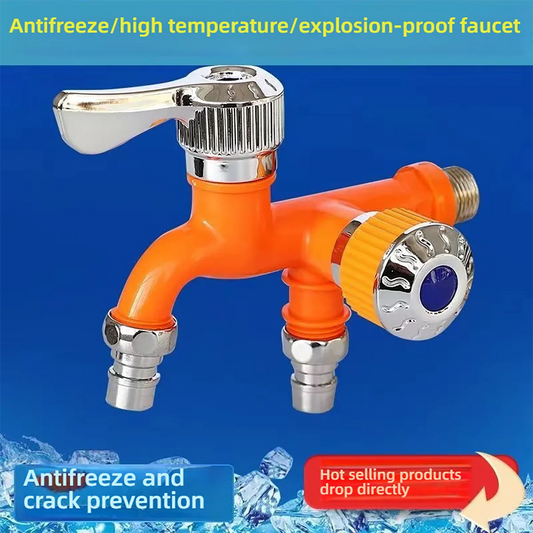 Multi-Function Splash-Proof Plastic Faucet — Wall-Mount Dual-Control Washing Machine & Kitchen Adapter