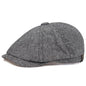 Retro Men’s Newsboy Cap – Classic Herringbone Octagonal Hat, British Style Flat Cap for Autumn & Winter, Vintage Painter Beret