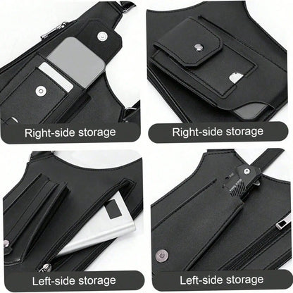 Hidden Underarm Shoulder Holster Wallet – Anti-Theft PU Leather Double Bag Strap for Men & Women, Brown or Black