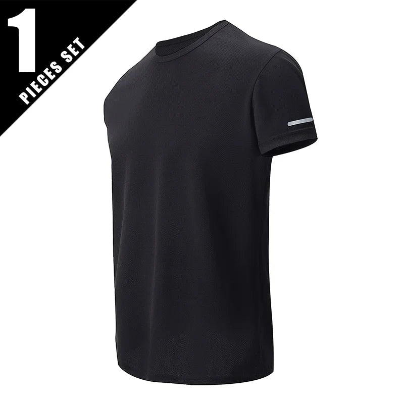 Men's Gradient Quick-Dry Sports T-Shirt Short Sleeve - Running & Fitness Casual Tee