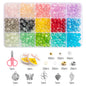 Glass Beads Bracelet Making Kits 28 Colors 8mm Crystal Beads Round Gemstone Stone Beads with Accessories for Jewelry Making DIY