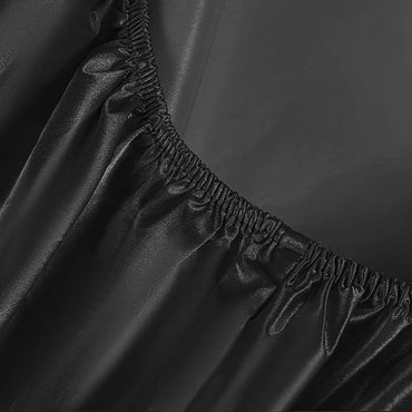 Waterproof Fitted Mattress Sheet with Elastic Band – Anti-Slip Polyester, Fits 20–30 cm (8–12 in) Mattresses, Multiple Sizes, Black/Gold/White