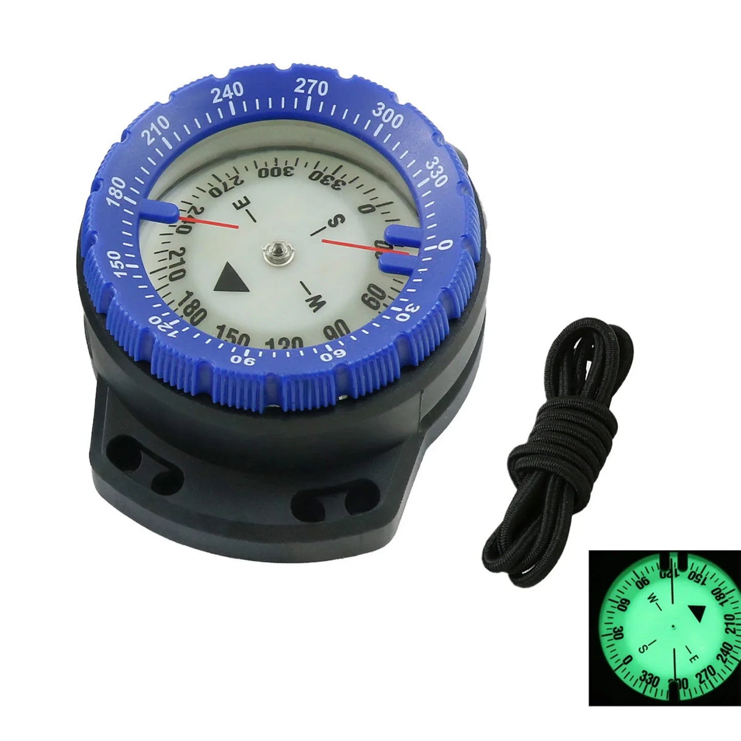 50M Luminous Dive Wrist Compass Waterproof Underwater Navigation with Elastic Cord