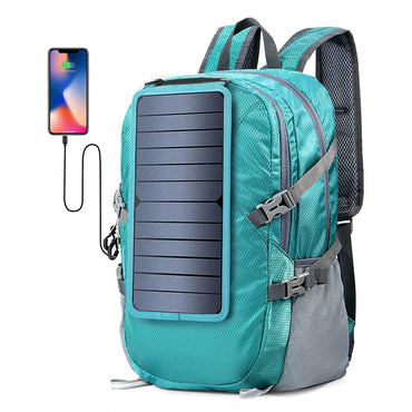 Multi-Function 7W Solar Panel Backpack with Type-C/USB Ports for Emergency Charging