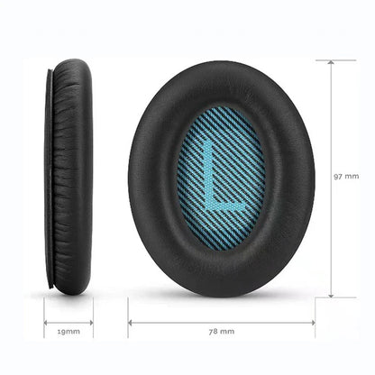 Replacement Ear Pads for Over-Ear Headphones - PU Leather Memory Foam Ear Cushions, 1 Pair