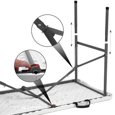 Extra-Large 6ft (183cm) Waterproof Folding Banquet Table – Heavy-Duty Portable Table with Non-Slip Surface for Parties & Outdoor Events