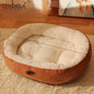 Plush Oval Pet Bed for Dogs & Cats — Thickened Machine-Washable All-Season Cushion for Small, Medium & Large Breeds