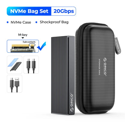 M.2 NVMe & SATA SSD Enclosure USB-C 10Gbps/20Gbps — 2230–2280 Supported