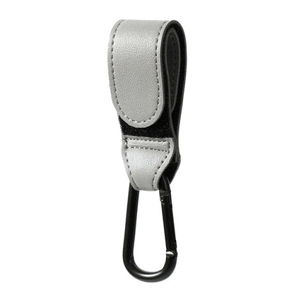 Baby Stroller Hook PU Leather Adjustable Pram Bag Hanger Travel Accessory