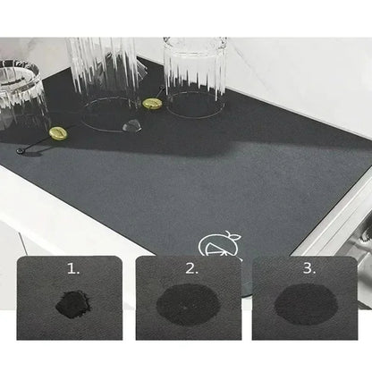 One White Floral Print Tableware Drying Mat Daily Decorative Drying Pad Countertop Absorbent Placemat Refrigerator Mat