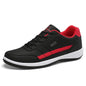 Men's Leather Lace-Up Vulcanized Sneakers, Casual Comfortable Ankle Trainers