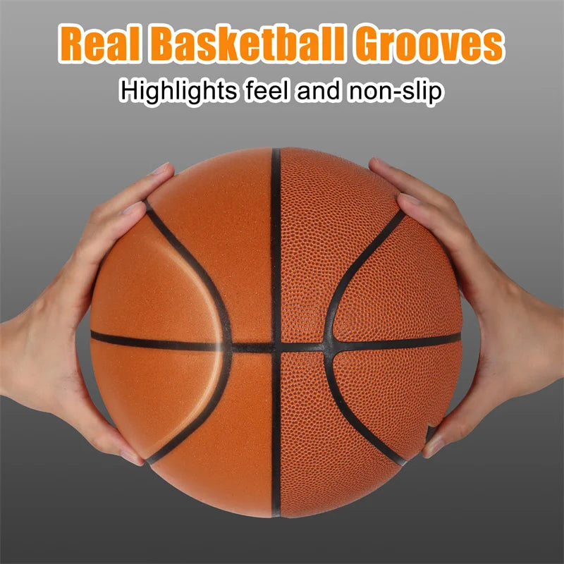 Silent Indoor Basketball Size 7 — Mute PU Foam Ball, High-Elastic